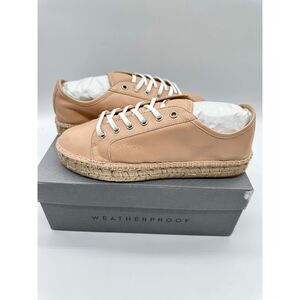 Aquatalia Womens Flyn Nappa Leather Water resistant Sneakers Cappuccino  Shoes S